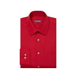 Van Heusen Herren Kleid Shirt Regular Fit Popeline Solid Klassisches Hemd, Flame, 41 cm Hals 81 cm-84 cm Ärmel von Van Heusen