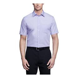 Van Heusen Herren Kurzärmeliges Popeline Klassisches Hemd, Lavendel, 41 cm Hals von Van Heusen