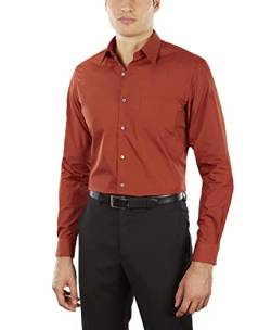 Van Heusen Herren Poplin Fitted Solid Point Collar Dress Shirt Smokinghemd, Persimmon, 38 cm Hals 81 cm-84 cm Ärmel von Van Heusen