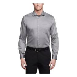 Van Heusen Herren Regular Fit Lux Satin Stretch Solid Klassisches Hemd, grau, 42 cm Hals 81 cm-84 cm Ärmel von Van Heusen