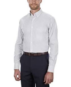 Van Heusen Herren Regular Fit Pinpoint Stripe Klassisches Hemd, Iced Grey, 18.5" Hals 34"-35" Ärmel von Van Heusen