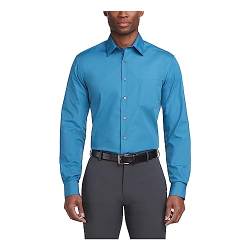 Van Heusen Herren Regular Fit Popeline Solid Klassisches Hemd, Blau (Deep Sea), 44 cm Hals 81 cm-84 cm Ärmel von Van Heusen