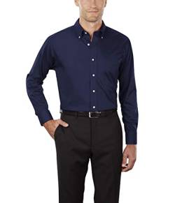Van Heusen Herren Regular Fit Twill Solid Button Down Kragen Kleid Klassisches Hemd, Marineblau, L von Van Heusen