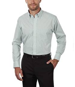 Van Heusen Herrenhemd, Normale Passform, Gingham, Button-Down-Kragen, Kleid, Grüne Chicorye., XX-Large von Van Heusen