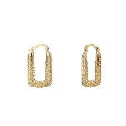 Vanbelle 18K vergoldeter Textur-Creolen-Ohrring für Damen von Vanbelle