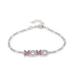 Vanbelle Sterling Silver Jewelry Hugs & Kisses Armband mit Zirkonia-Steinen und Rhodinierung für Damen und Mädchen von Vanbelle