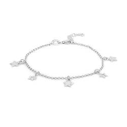 Vanbelle Sterling Silver Jewelry Open and Close Hanging Star Bracelet with Rhodium Plating for Women and Girls von Vanbelle
