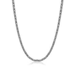 Vanbelle Sterlingsilber – rhodiniert mit 925-Stempel – quadratische byzantinische Kettenhalskette – elegante handgefertigte Halskette für Männer und Frauen – 55,9 cm lang von Vanbelle