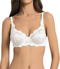 Vanever Damen BH mit Bügel ohne wattierter Spitze BH mikrofaser sexy Cream 34D von Vanever