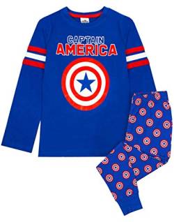 Marvel Captain America Avengers Shield Logo Boy's Long Pyjamas 4-5 Jahre von Vanilla Underground