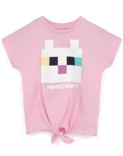 Minecraft T-Shirt Mädchen Kitty Front Tie Pink Gamer Tee Kinder Geschenk 5-6 Jahre von Vanilla Underground