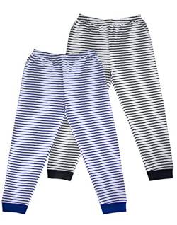 Vanilla Underground Jungen Pyjamas Bottoms 2 Pack Kinder gestreifte Baumwolle Loungewear Outfit 7-8 Jahre von Vanilla Underground