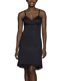 Vanity Fair Damen Antistatische Nylon Full Slips für unter Kleidern (S-5XL) Voller Schlupf, Spitze, 56 cm, Schwarz, L von Vanity Fair