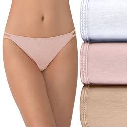 Vanity Fair Damen Illumination String Panty 18108 Unterwäsche im Bikini-Stil, 3er-Pack – Weiß/Quarz/Beige, 36 von Vanity Fair