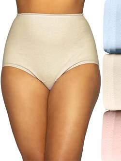 Vanity Fair Damen Underwear Perfectly Yours Traditionelle Höschen aus Baumwolle Slip, Ballett Pink/Candleg/Sugar Blue, 34 (3er Pack) von Vanity Fair