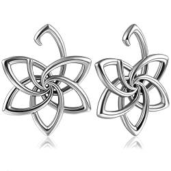 Ohr Gewichte Flesh Tunnel Plug Hangers Blume mit Haken Edelstahl für Gestreckte Expander Ohrpiercing 4mm (Blume-4mm-Silber) von Vankula