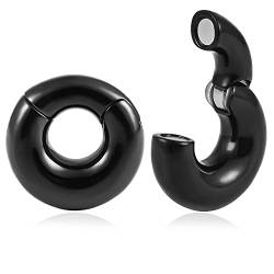 Ohr Gewichte Flesh Tunnel Plug Hangers Dick Ringförmig Edelstahl für Gestreckte Expander Ohrpiercing 6mm (6mm(2G), Schwarz) von Vankula