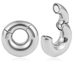 Ohr Gewichte Flesh Tunnel Plug Hangers Dick Ringförmig Edelstahl für Gestreckte Expander Ohrpiercing 6mm (6mm(2G), Silber) von Vankula