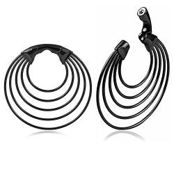 Ohr Gewichte Flesh Tunnel Plug Hangers Metallringe mit Schließe Edelstahl für Gestreckte Expander Ohrpiercing 6mm (Metallringe-6mm-Schwarz) von Vankula