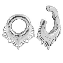 Ohr Gewichte Hangers Flesh Tunnel Plug Hoop mit Spitze Magnetische Edelstahl für Gestreckte Expander Ohrpiercing 6mm (Hoop mit Spitze-6mm-Silber) von Vankula