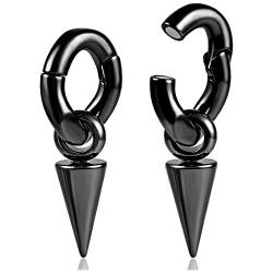 Ohr Gewichte Hangers Flesh Tunnel Plug Kegel Edelstahl für Gestreckte Expander Ohrpiercing 6mm (Kegel-6mm-Schwarz) von Vankula