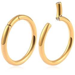 Ohr Gewichte Hangers Flesh Tunnel Plug Mehrere Ringe Magnetische Edelstahl für Gestreckte Expander Ohrpiercing (5mm(4G) x50mm, Gold) von Vankula