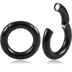 Ohr Gewichte Hangers Flesh Tunnel Plug Mehrere Ringe Magnetische Edelstahl für Gestreckte Expander Ohrpiercing (6mm(2G) x30mm, Schwarz) von Vankula