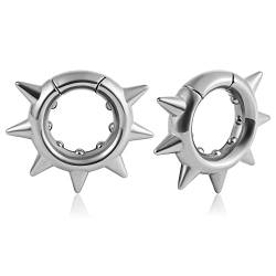 Ohr Gewichte Hangers Flesh Tunnel Plugs Hoop mit Niet Edelstahl für Gestreckte Expander Ohrpiercing 8mm (Niet-8mm-Silber) von Vankula