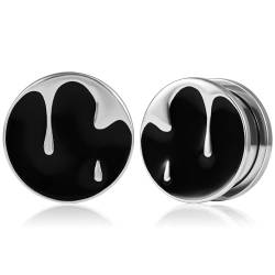 Vankula Ohr Flesh Tunnel Single Flared Plugs Edelstahl für Gestreckte Expander Ohrpiercing 19mm(3/4") Silber von Vankula