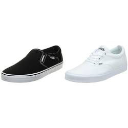 Vans Herren Asher Sneaker, Schwarz Canvas Black White, 41 EU Doheny e W42, von Vans