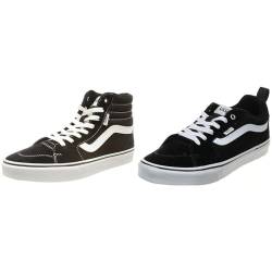 Vans Herren Filmore Sneaker, Schwarz (Suede/Canvas), 47 EU Damen Doheny ((Canvas) Black/Black 186), 40.5 von Vans