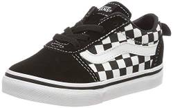 Vans Jungen Unisex Kinder Ward Slip-on Canvas Sneaker, Schwarz ((Checkers) Black/True White PVC), 26.5 EU von Vans