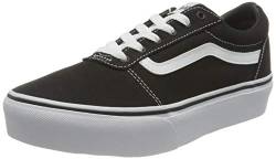 Vans Ward Platform Sneaker, (Canvas) Black/White, 34 EU von Vans