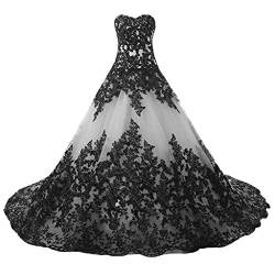 Vantexi Damen Elegante Lange Spitze Formellen Abendkleid Ballkleider Gotisch Brautkleider Hochzeitskleider Silber Größe 44 von Vantexi