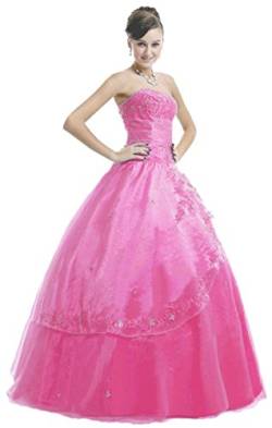 Vantexi Frauen Trägerlos Formale Abendkleid Prom Ballkleid Abschlussball Kleid Festkleider Rose Größe 46 von Vantexi