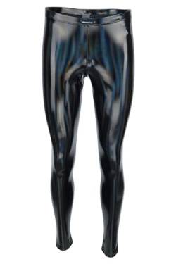 Vantissimo Herren Leggings Made in Germany in Schwarz Lack-Latex-Optik Holografische Reflektierende Meggings Lederhose Pants Kunstleder Hose (as3, Alpha, l, Regular, Regular, Schwarz Lack Hologram) von Vantissimo