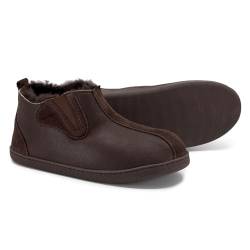 Vanuba - Herren Hausschuhe Columbia 44 EU, Lammfell Winterschuhe mit Auswechselbare Einlegesohle, Warme Winter Schuhe Manner, Echtleder, Handgefertigt - Braun von Vanuba