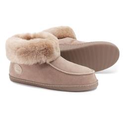 Vanuba - Herren Hausschuhe Peppin 44 EU, Lammfell Winterschuhe mit Auswechselbare Einlegesohle, Warme Winter Schuhe Manner, Echtleder, Handgefertigt - Beige von Vanuba