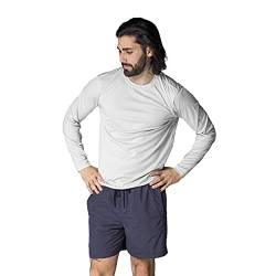 Vapor Apparel Herren-T-Shirt, UV-Schutzfaktor 50+, hochleistungsfähig, langärmelig Gr. S, perlgrau von Vapor Apparel