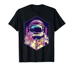 Vaporwave Astronaut im Weltall Raumfahrt Weltall Donut Pizza T-Shirt von Vaporwave Aesthetic Style Streetwear