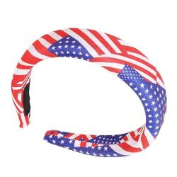 Varatiktok 4. Juli Stirnband, Patriotisches Stirnband für Frauen - 4. Juli Patriotischer Haarreifen,Weiche Kopfbedeckungen mit amerikanischer Flagge für Strand, Party, Yoga, Hausarbeit von Varatiktok