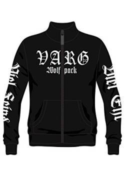 Varg - Herren Wolfpack Sweater Jacke mit 3D Stick - S-5XL - Farbe Schwarz - Medium von Varg