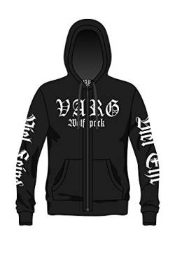 Varg - Herren Wolfpack Zipped Hoodie mit 3D Stick - S-5XL - Farbe Schwarz - Medium von Varg