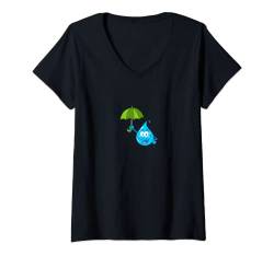 Damen Regentropfen-Halteschirm Wasser T-Shirt mit V-Ausschnitt von VarieTees