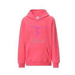 Varsany Kapuzenpullover für Mädchen, personalisierbar, Gymnastik, Handständer, Tanzkleidung, Kinderkleidung, Geburtstag für Kinder, Tanzmädchen, Pink / Hot Pink., 11-13 Jahre von Varsany