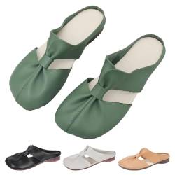 2024 New Cut Out Design Flat Mules,Casual All-Match Hollow Slippers,Owlkay Shoes for Women (Green,EU 41) von Varyhoone