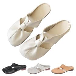 2024 New Cut Out Design Flat Mules,Casual All-Match Hollow Slippers,Owlkay Shoes for Women (White,EU 41) von Varyhoone