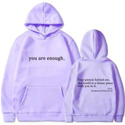 Varyhoone Dear Person Behind Me Hoodie,Loose Dear Person Behind Me Sweatshirt Hoodie Loose Graphic Sweatshirts for Women (Purple,S) von Varyhoone