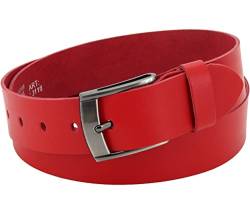 Vascavi Ledergürtel, 4 cm breit, Echtes Leder, Unisex Gürtel für Damen und Herren, MADE IN GERMANY, AM531-SL-Rot-90 von Vascavi