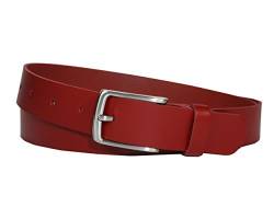 Vascavi Ledergürtel echt Leder, 3 cm breit und ca. 0.25 cm stark, Gürtel, Anzugsgürtel, Hüftgürtel, Jeansgürtel, Made in Germany (85 cm Gesamtlänge 95 cm, Rot) von Vascavi